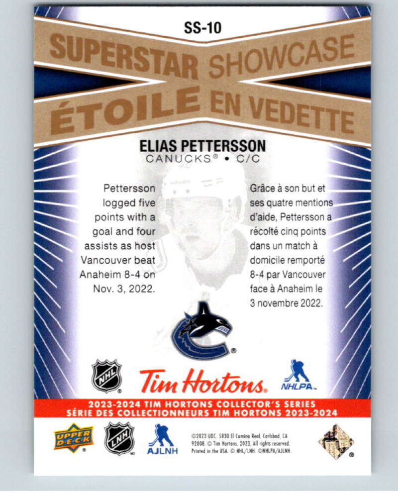 2023-24 UD Tim Hortons Superstar Showcase #SS-10 Elias Pettersson  V96341 Image 2