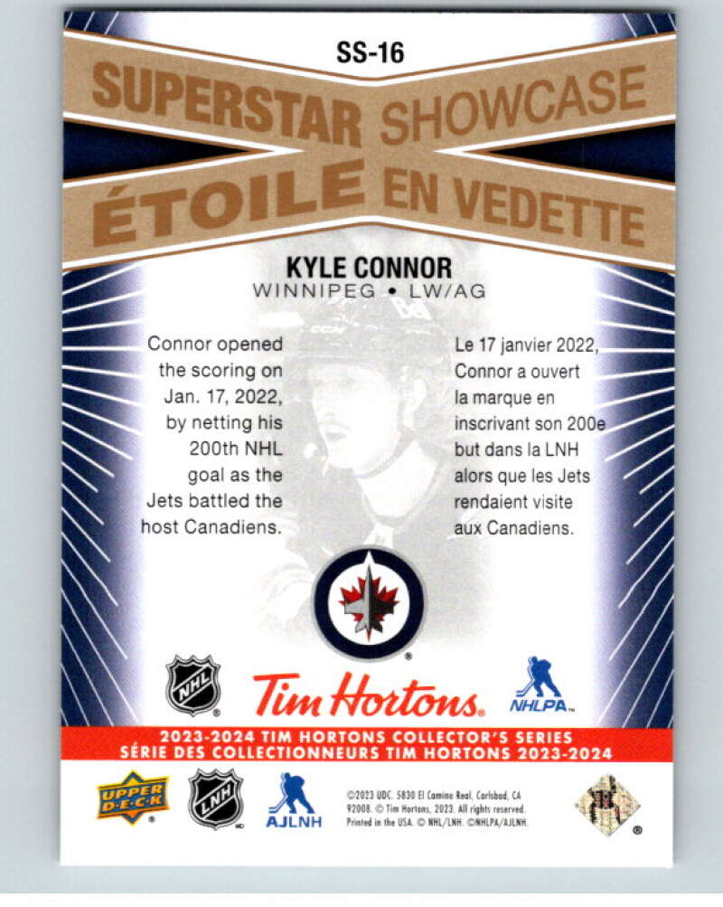 2023-24 UD Tim Hortons Superstar Showcase #SS-16 Kyle Connor Jets  V96355 Image 2
