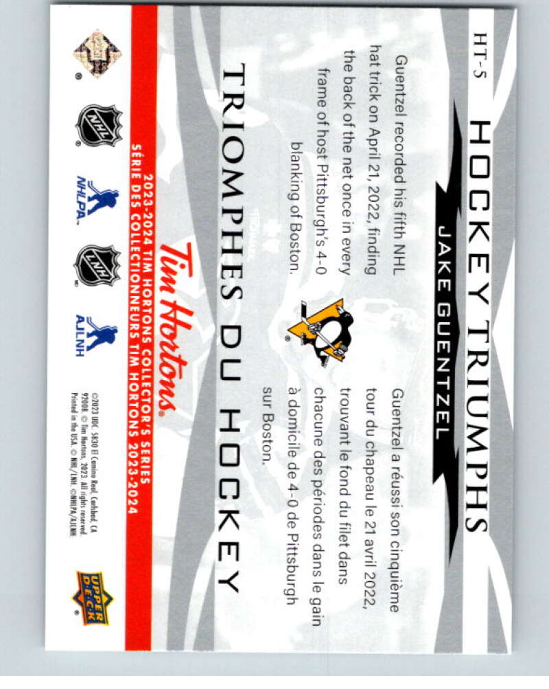 2023-24 UD Tim Hortons Hockey Triumphs #HT-5 Jake Guentzel  Pittsburgh  V96374 Image 2
