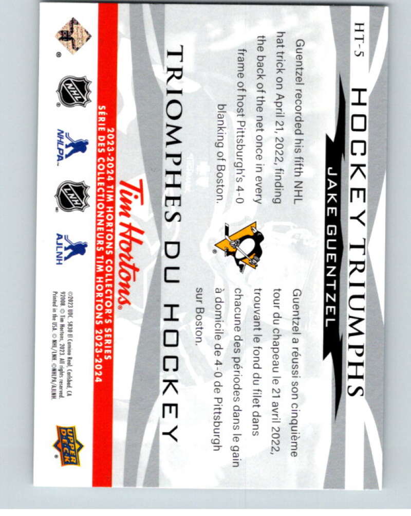 2023-24 UD Tim Hortons Hockey Triumphs #HT-5 Jake Guentzel  Pittsburgh  V96375 Image 2