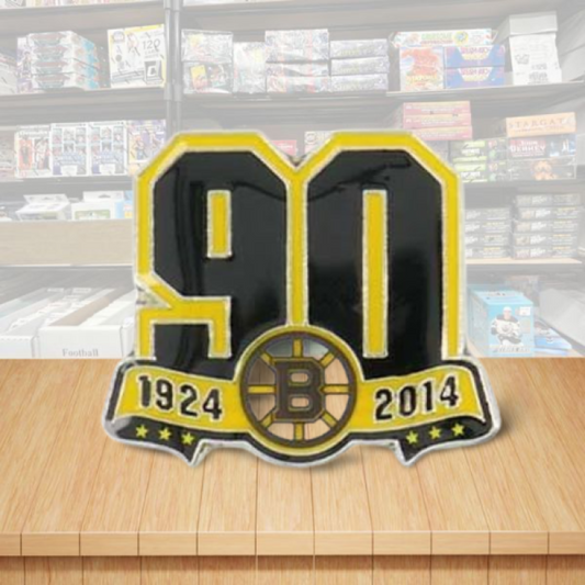 Boston Bruins 90th Anniversary Logo Hockey Pin - Butterfly Clutch Backing Image 1