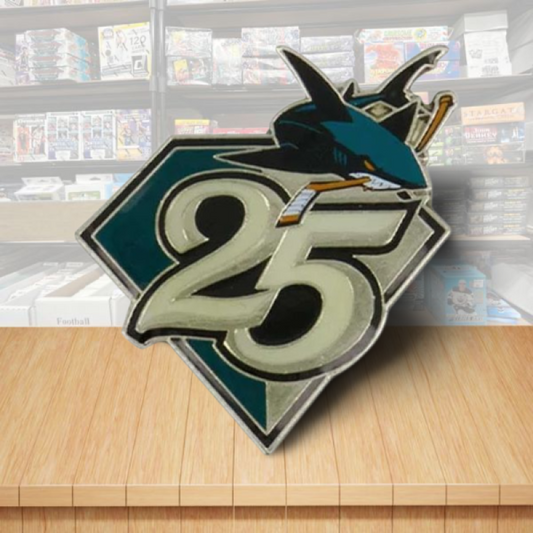 San Jose Sharks 25th Anniversary Logo Hockey Pin - Butterfly Clutch Backing Image 1