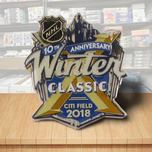 2018 Winter Classic Citi Field 10th Ann. Logo Hockey Pin - Butterfly Clutch Backing Image 1
