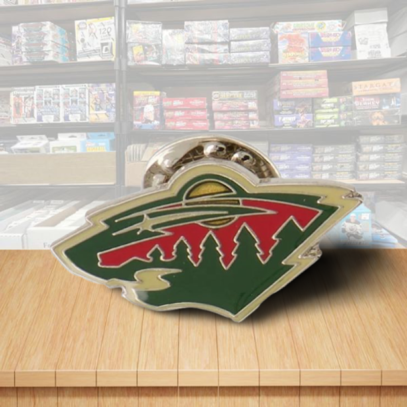 Minnesota Wild Die Cut Logo Hockey Pin - Butterfly Clutch Backing Image 1