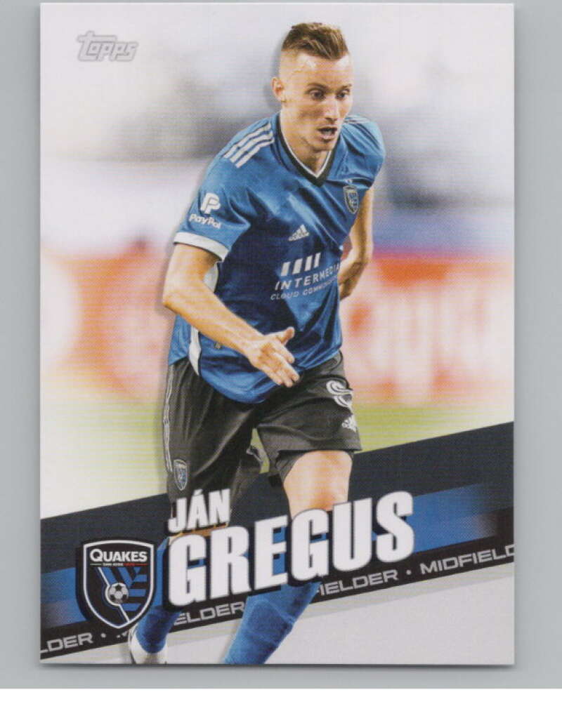 2022 Topps MLS Soccer #33 Jan Gregus  San Jose Earthquakes  V97559 Image 1