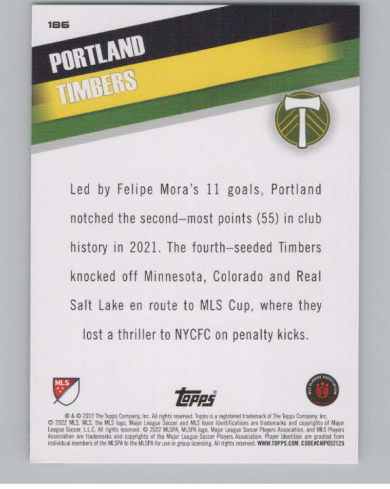 2022 Topps MLS Soccer #186 Portland Timbers  Portland Timbers  V97928 Image 2