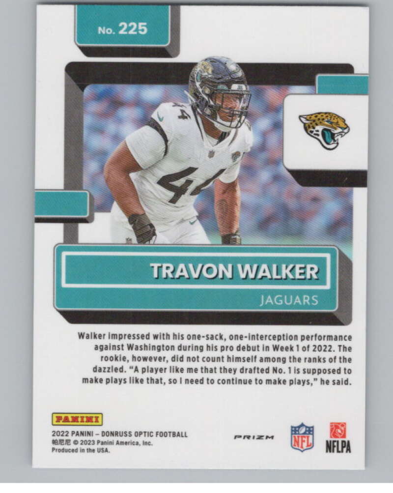 2022 Donruss Optic Purple Shock #225 Travon Walker Rated Rookie RC  V97979 Image 2