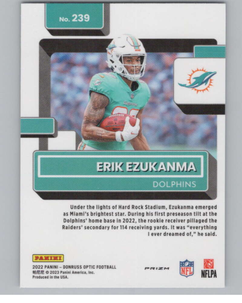 2022 Donruss Optic Purple Shock #239 Erik Ezukanma Rated Rookie RC  V97982 Image 2