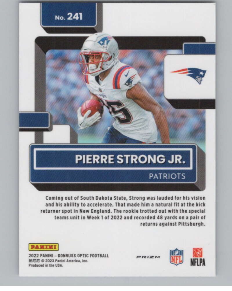 2022 Donruss Optic Purple Shock #241 Pierre Strong Jr. Rated Rookie RC  V97983 Image 2