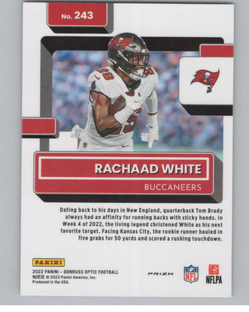 2022 Donruss Optic Purple Shock #243 Rachaad White Rated Rookie RC  V97985 Image 2
