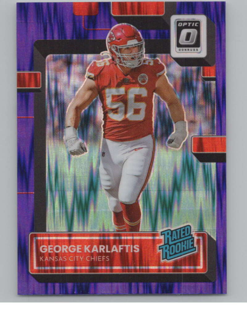 2022 Donruss Optic Purple Shock #256 George Karlaftis Rated Rookie RC  V97986 Image 1