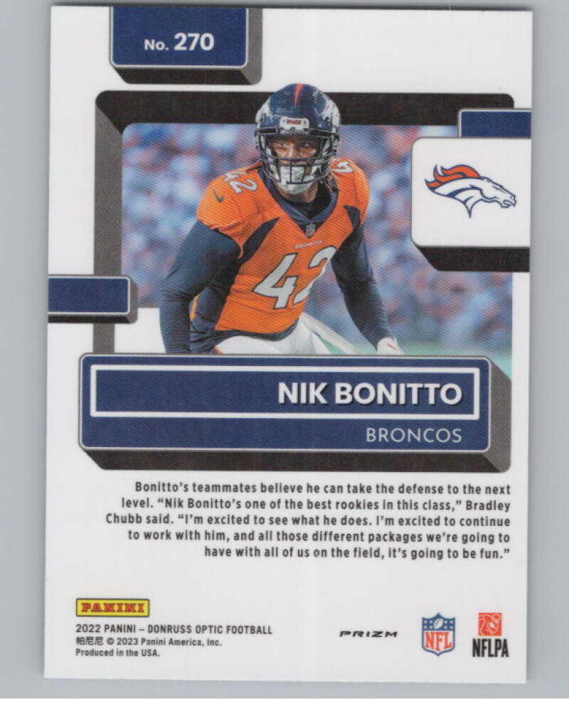 2022 Donruss Optic Purple Shock #270 Nik Bonitto Rated Rookie RC  V97991 Image 2