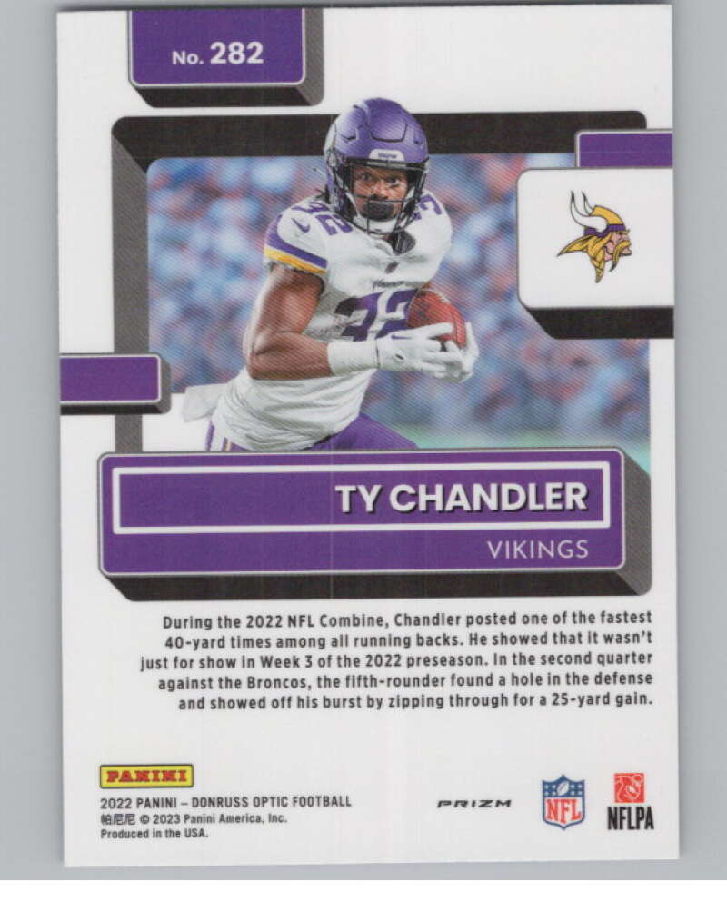 2022 Donruss Optic Purple Shock #282 Ty Chandler Rated Rookie RC  V97995 Image 2