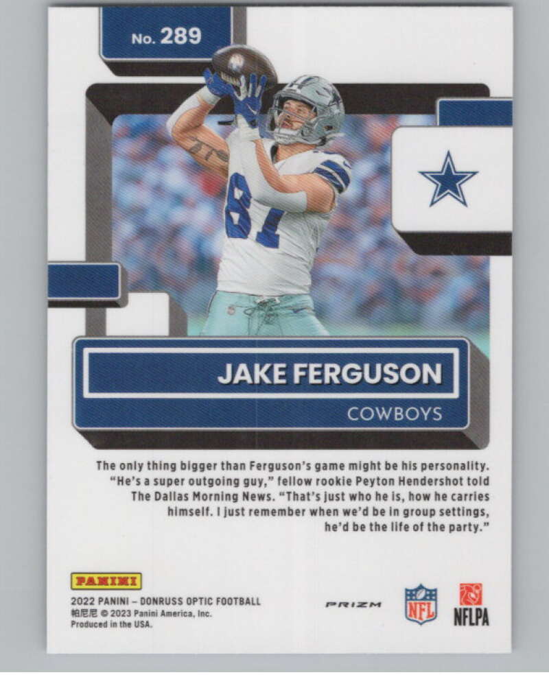 2022 Donruss Optic Purple Shock #289 Jake Ferguson Rated Rookie RC  V97997 Image 2