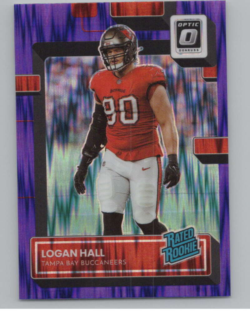 2022 Donruss Optic Purple Shock #299 Logan Hall Rated Rookie RC  V97998 Image 1