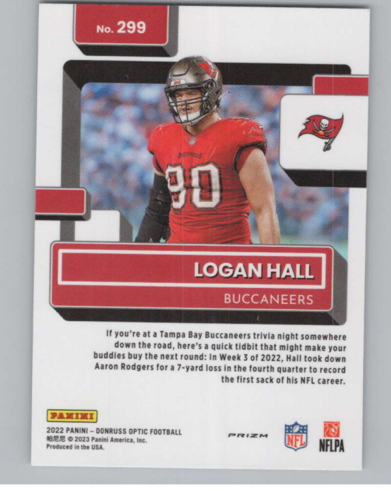 2022 Donruss Optic Purple Shock #299 Logan Hall Rated Rookie RC  V97998 Image 2