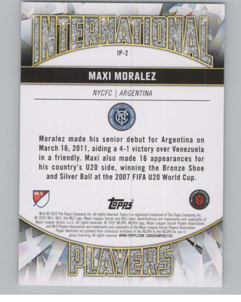 2022 Topps MLS International Players #IP-2 Maxi Moralez  NYCFC  V97999 Image 2
