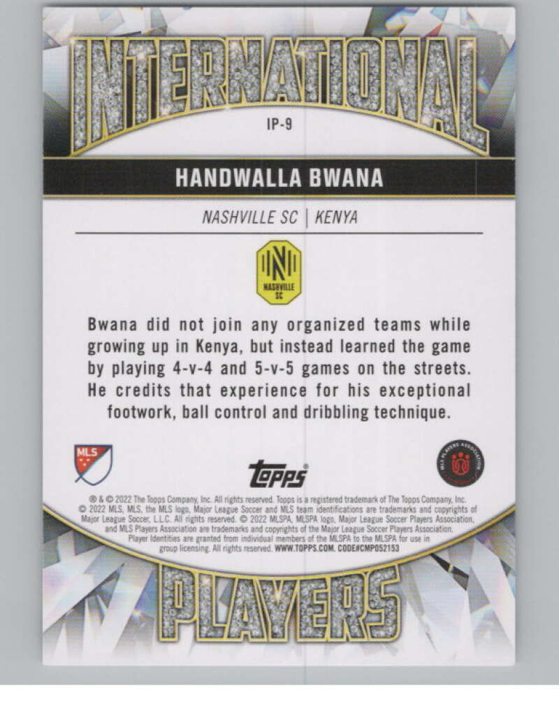2022 Topps MLS International Players #IP-9 Handwalla Bwana  Nashville SC  V98006 Image 2