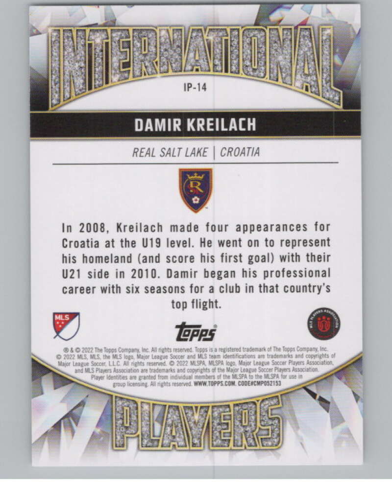 2022 Topps MLS International Players #IP-14 Damir Kreilach  Real Salt  V98009 Image 2