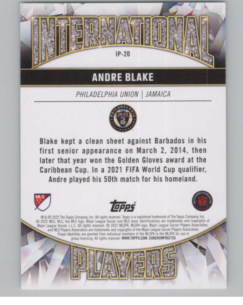 2022 Topps MLS International Players #IP-20 Andre Blake  Philadelphia  V98013 Image 2