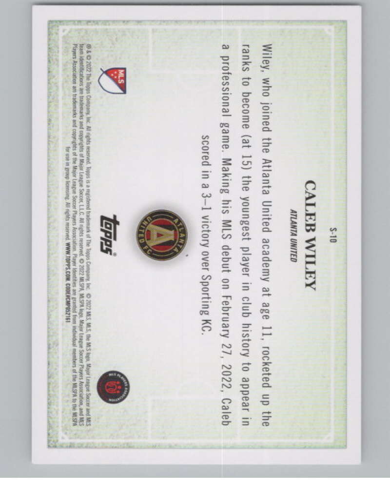 2022 Topps MLS Scholarly #S-10 Caleb Wiley  Atlanta United  V98021 Image 2