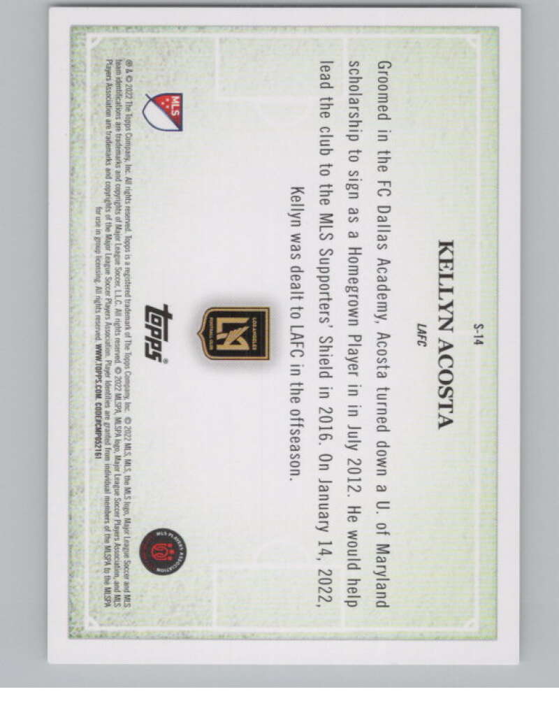 2022 Topps MLS Scholarly #S-14 Kellyn Acosta  LAFC  V98027 Image 2