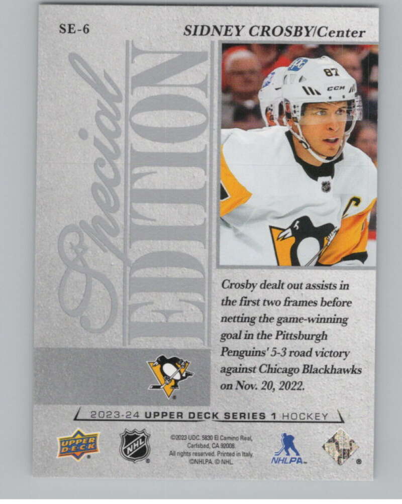 2023-24 Upper Deck Special Edition #SE-6 Sidney Crosby  V98037 Image 2