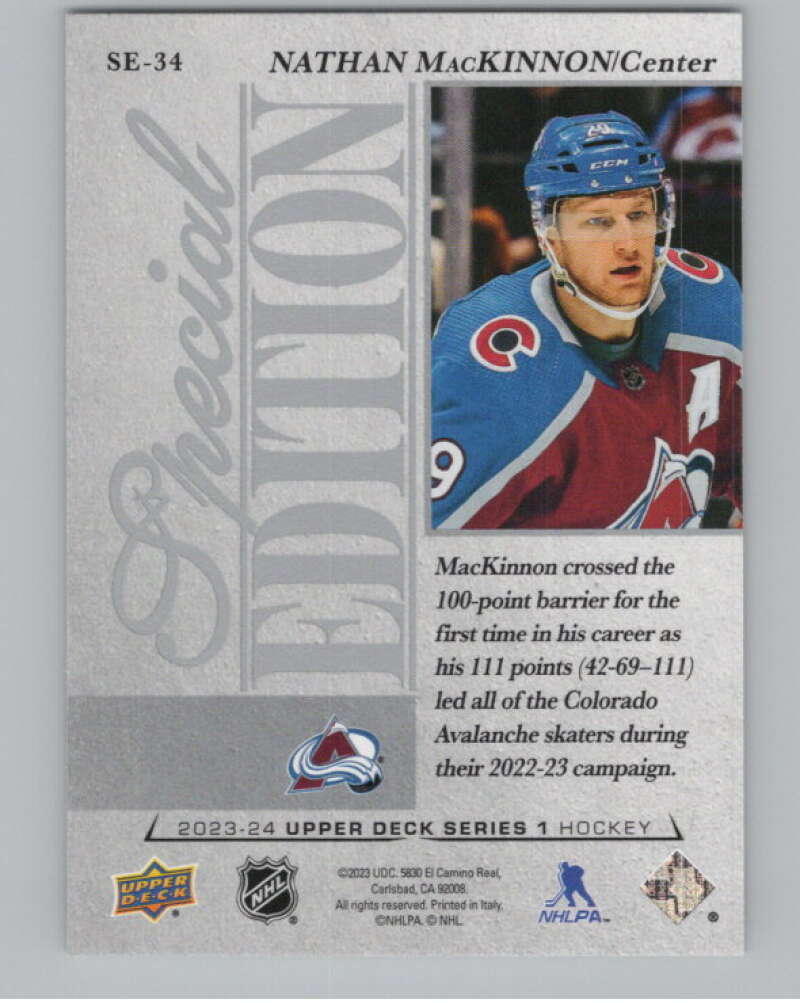 2023-24 Upper Deck Special Edition #SE-34 Nathan MacKinnon  V98038 Image 2