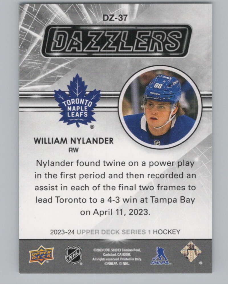 2023-24 Upper Deck Dazzlers Blue #DZ-37 William Nylander  V98040 Image 2