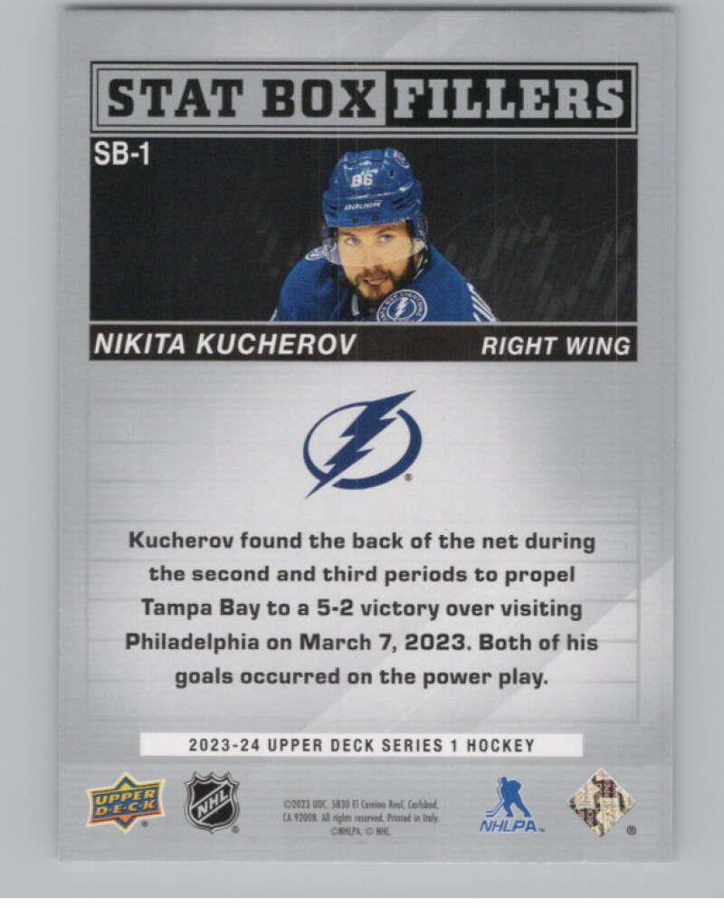 2023-24 Upper Deck Stat Box Fillers #SB-1 Nikita Kucherov  V98045 Image 2