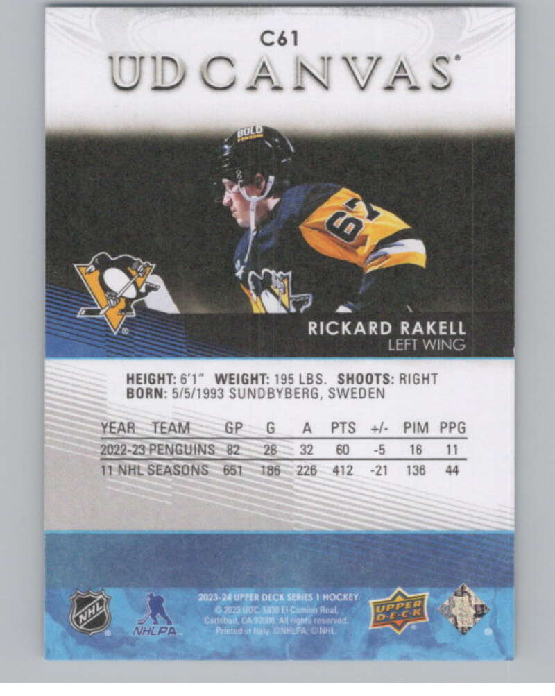 2023-24 Upper Deck UD Canvas #C61 Rickard Rakell  V98051 Image 2