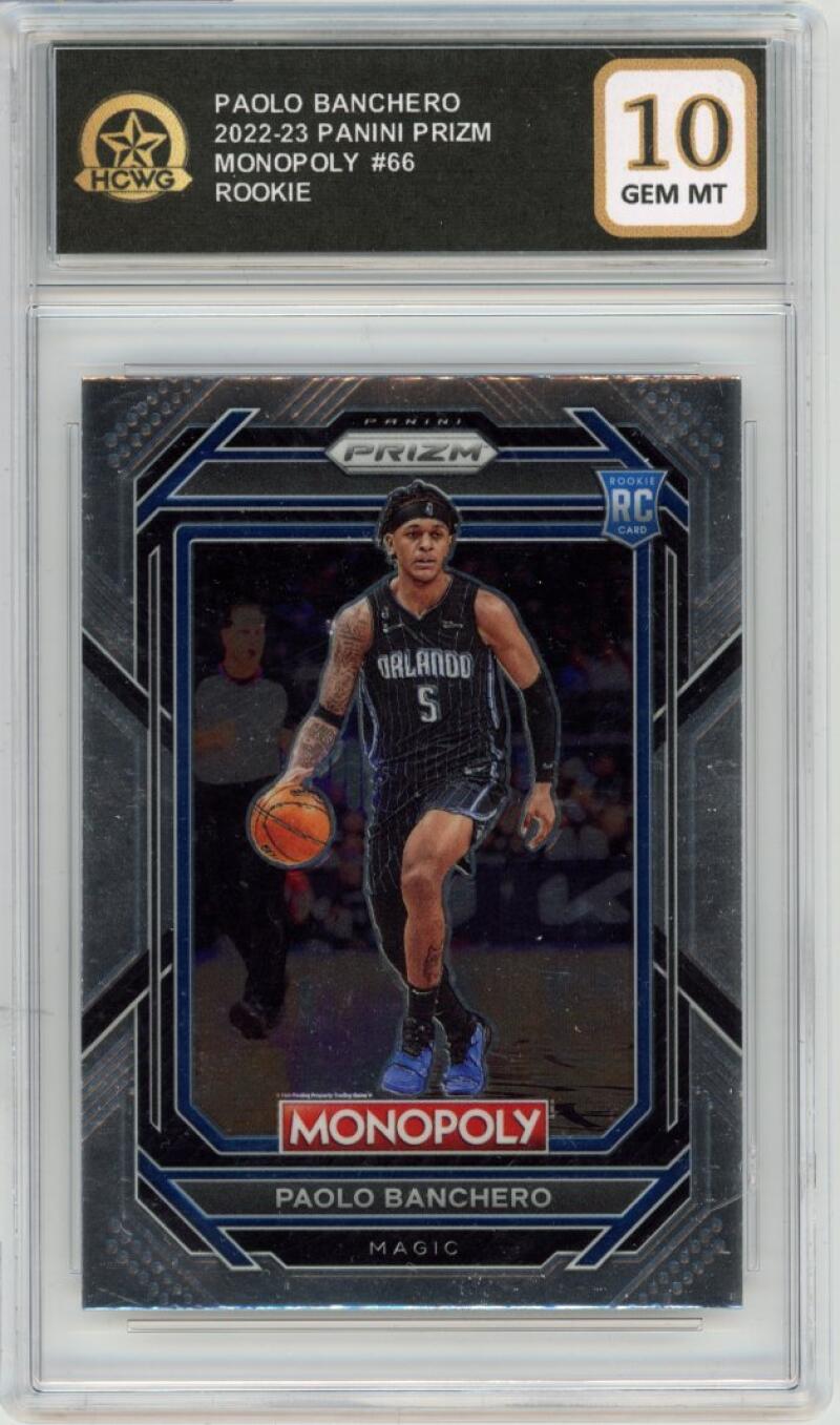 2022-23 Panini Prizm Monopoly #66 Paolo Banchero Rookie RC Graded Mint HCWG 10 Image 1