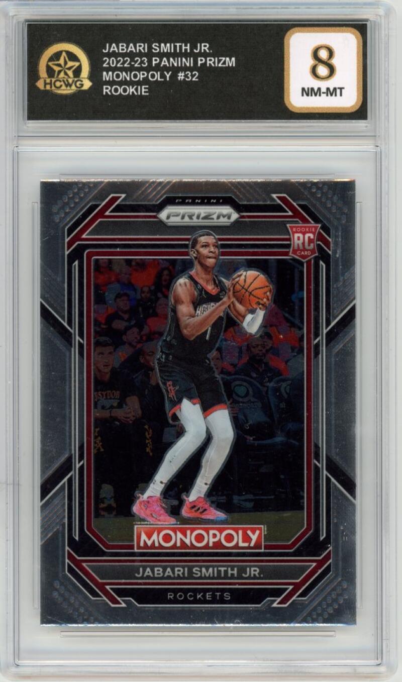 2022-23 Panini Prizm Monopoly #32 Jabari Smith Jr. Rookie RC Graded NM HCWG 8 Image 1