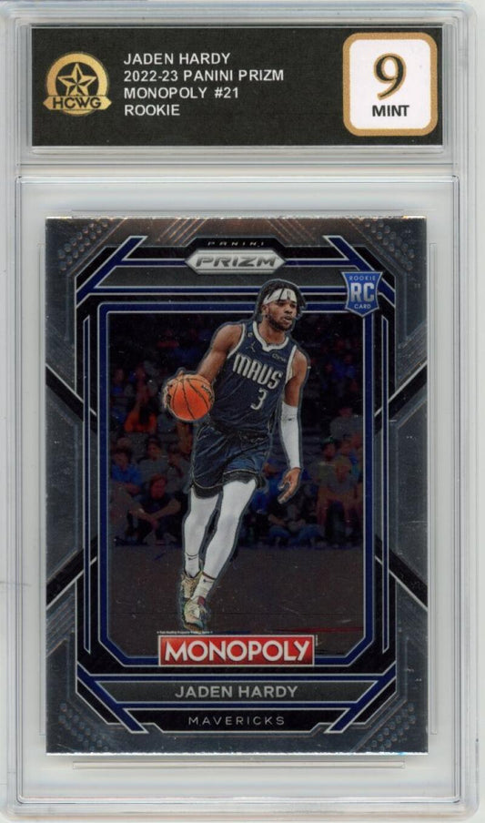 2022-23 Panini Prizm Monopoly #21 Jaden Hardy Rookie RC Graded Mint HCWG 9 Image 1