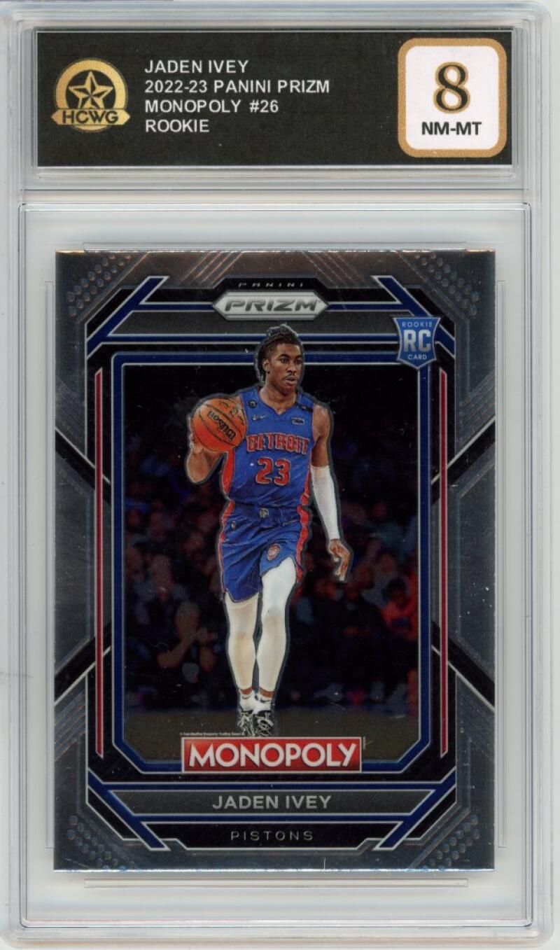 2022-23 Panini Prizm Monopoly #26 Jaden Ivey Rookie RC Graded NM HCWG 8 Image 1