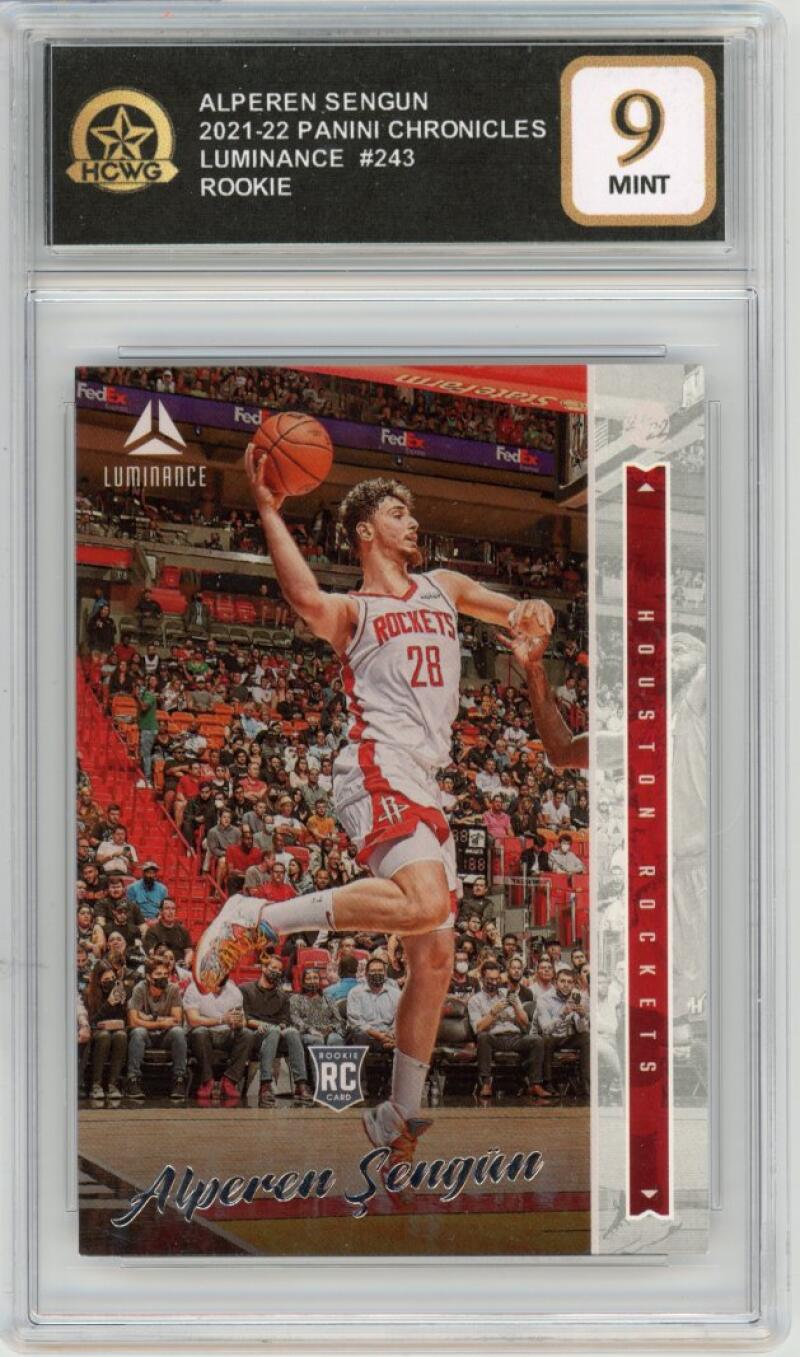 2021-22 Panini Luminance #243 Alperen Sengun Rookie RC Graded Mint HCWG 9 Image 1