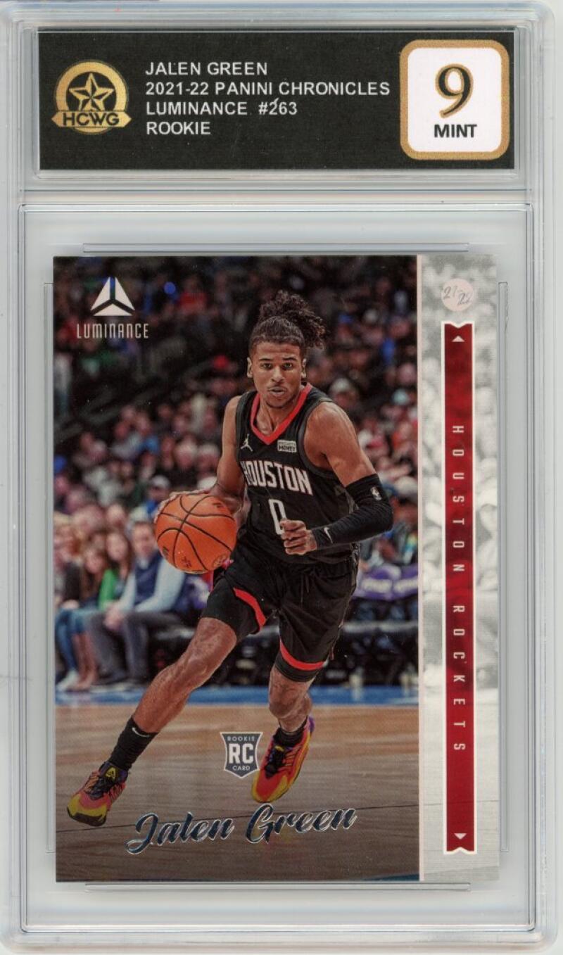 2021-22 Panini Luminance #263 Jalen Green Rookie RC Graded Mint HCWG 9 Image 1