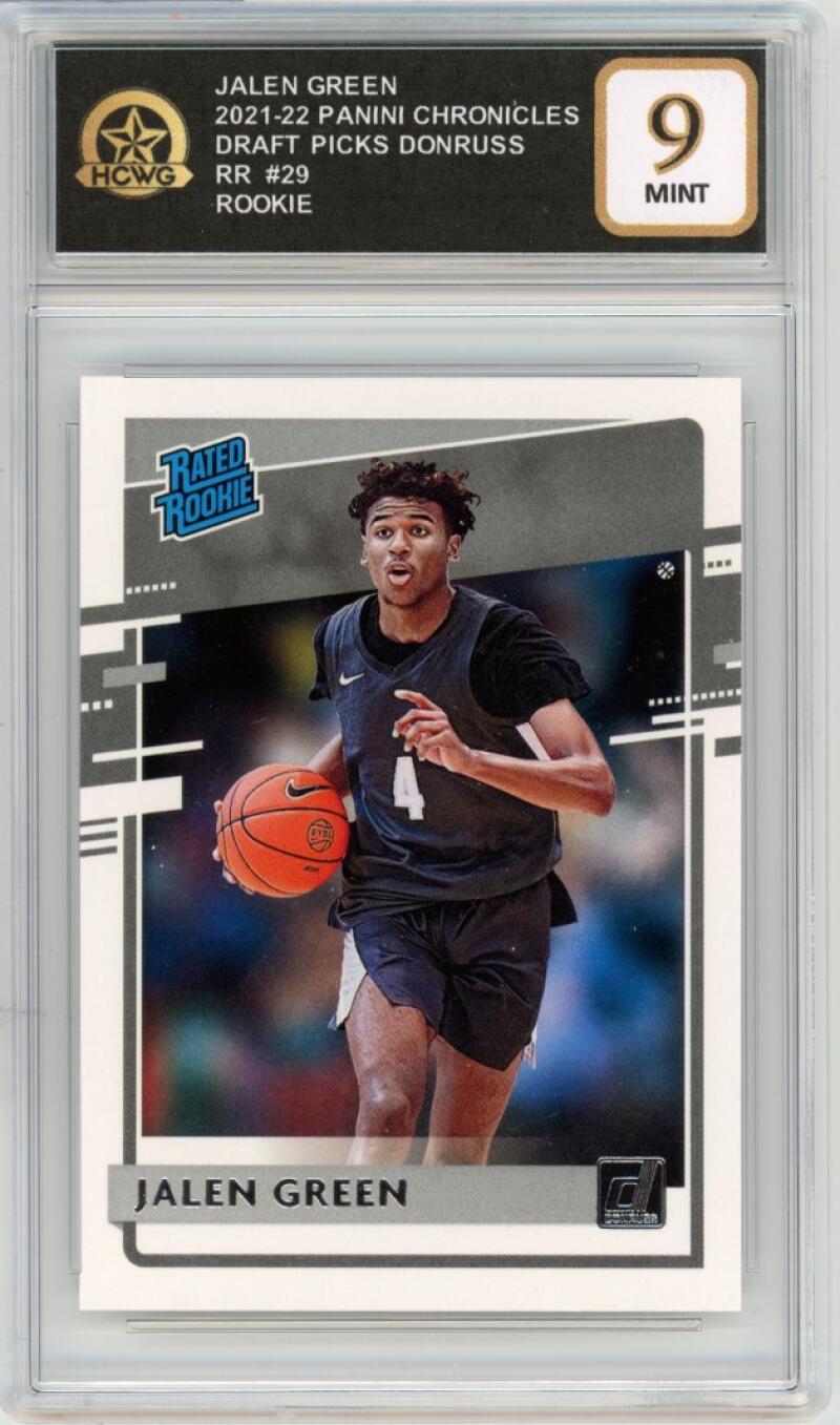 2021-22 Panini Donruss Draft Picks #29 Jalen Green Rookie RC Graded Mint HCWG 9 Image 1