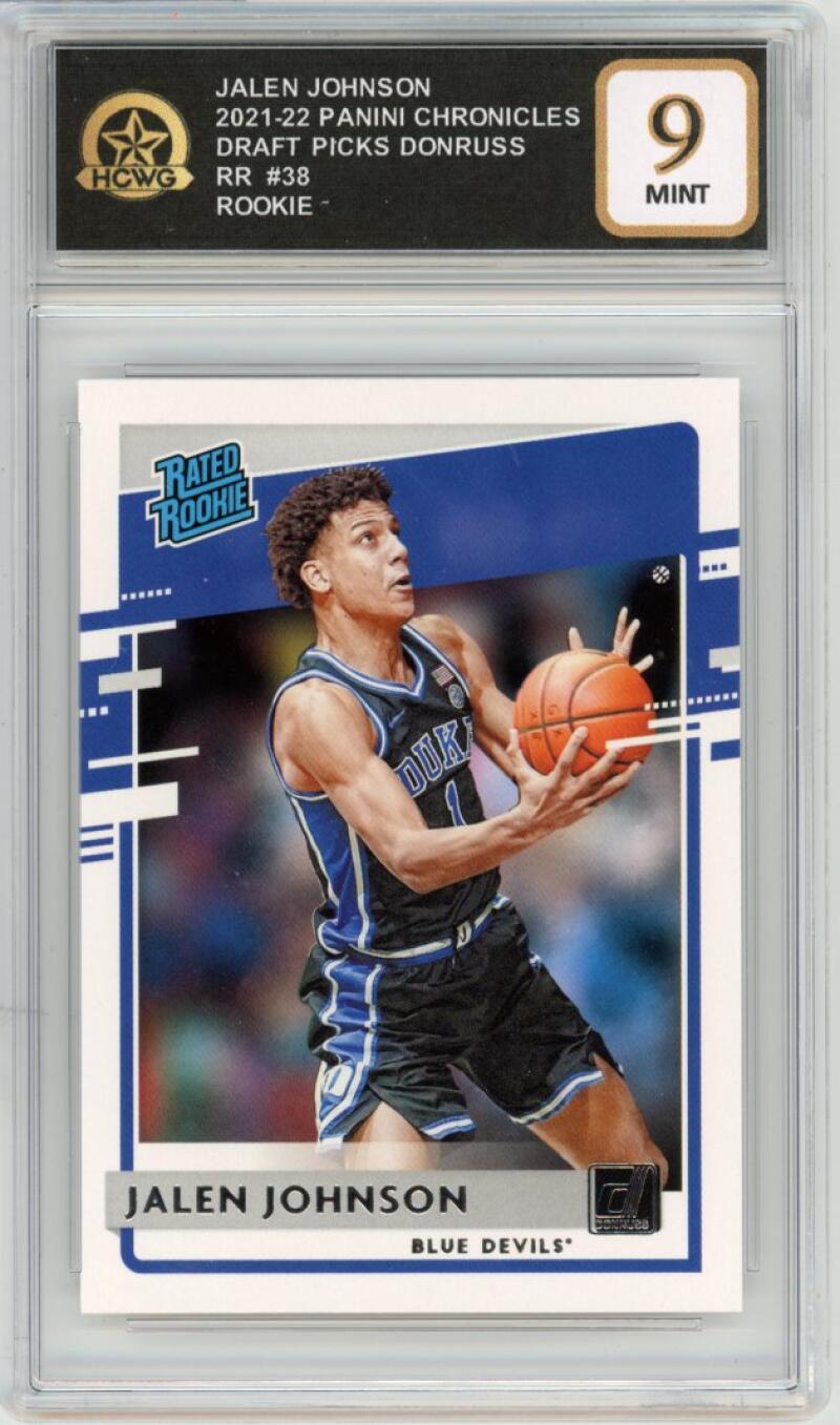 2021-22 Panini Donruss Draft Picks #38 Jalen Johnson Rookie RC Graded Mint HCWG 9 Image 1