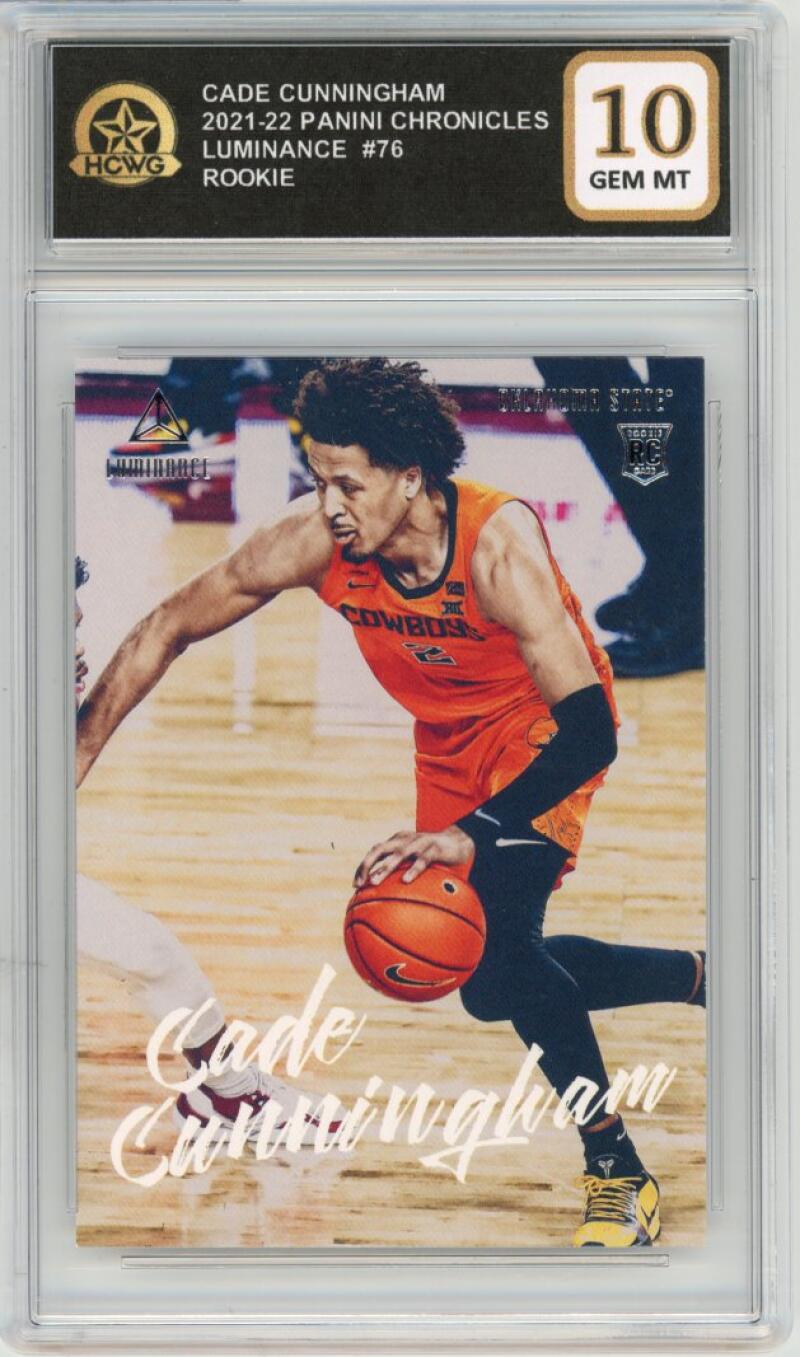 2021-22 Panini Luminance #76 Cade Cunningham Rookie Graded Gem Mint HCWG 10 Image 1