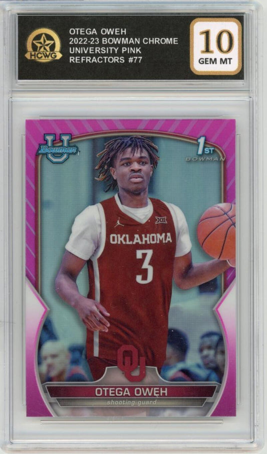 2022-23 Bowman Chrome University Pink Refractors #77 Otega Oweh Mint HCWG 9 Image 1