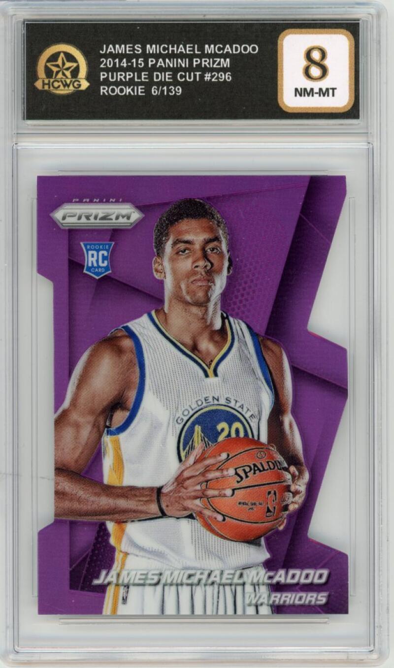 2014-15 Panini Prizm Purple Die Cut #296 James McAdoo RC Rookie 6/139 HCWG 8 Image 1