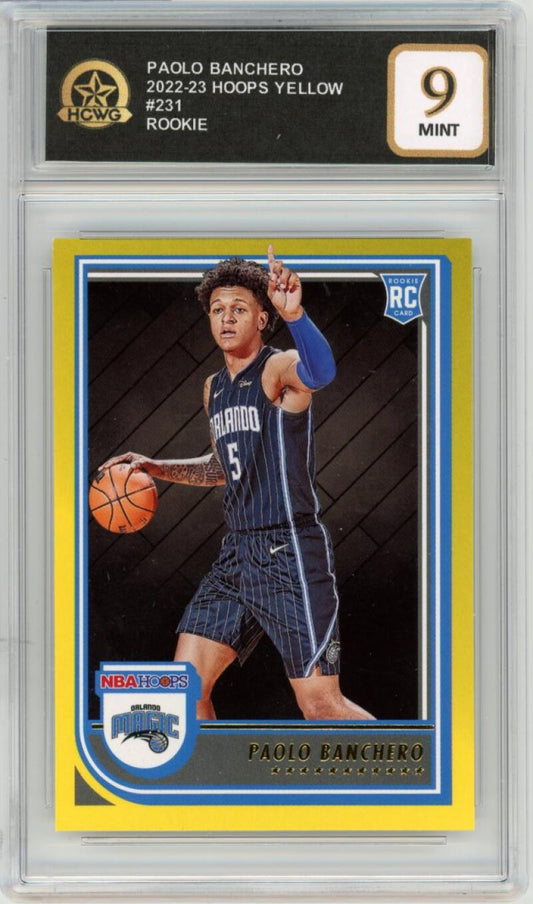 2022-23 Panini Hoops Yellow #231 Paolo Banchero RC Basketball Rookie HCWG 9 Image 1