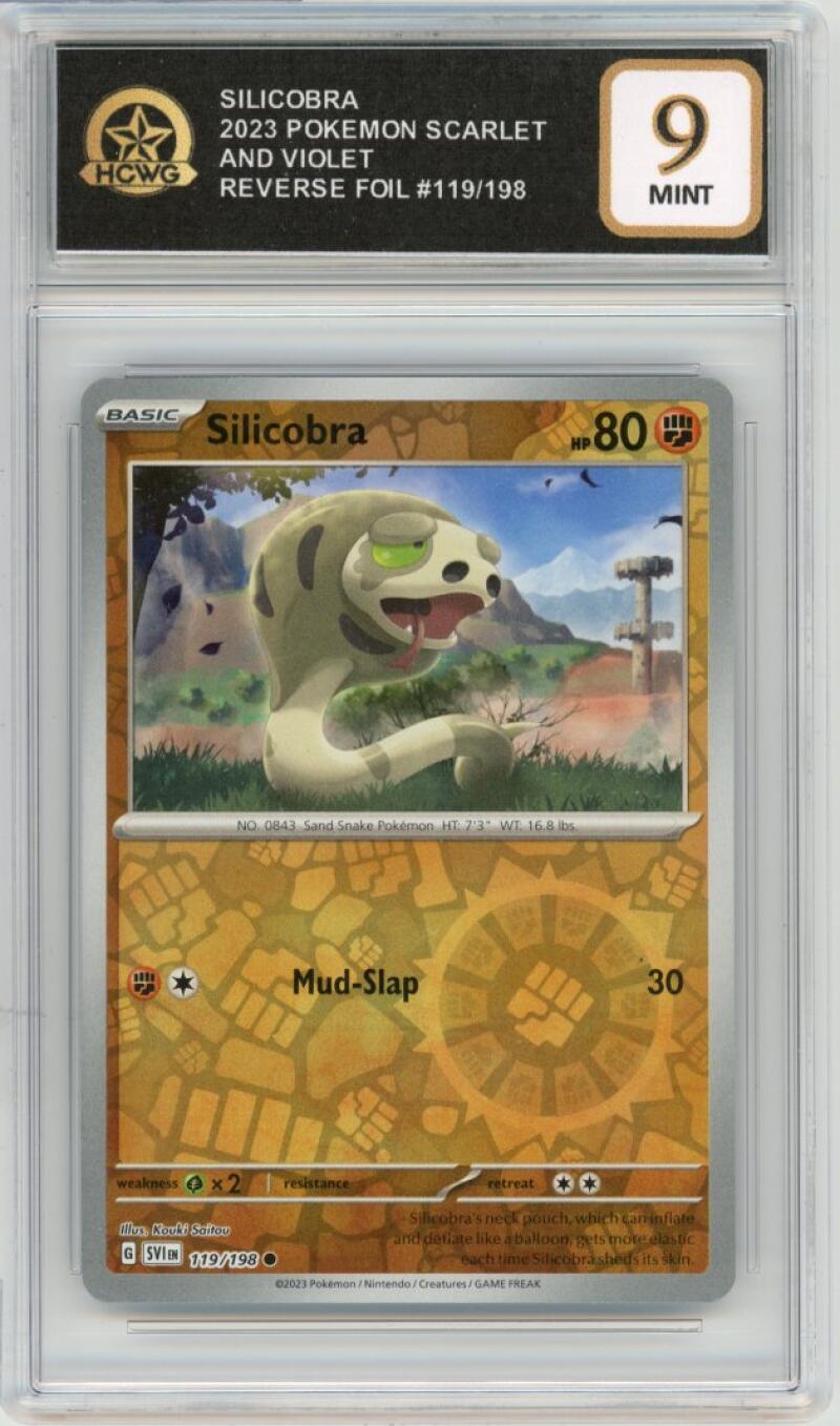 2023 Pokemon Scarlet & Violet Reverse Foil #119/198 Silicobra Rare HCWG 9 Image 1