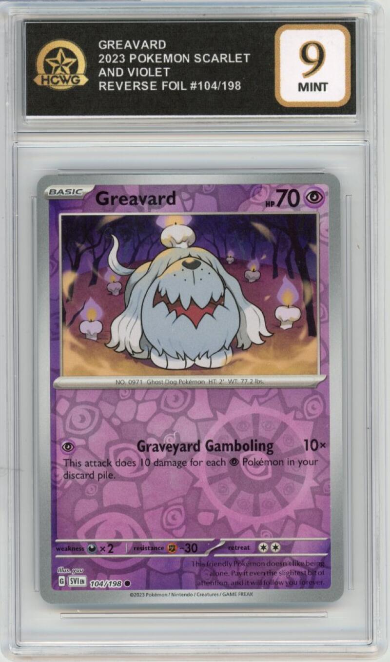 2023 Pokemon Scarlet & Violet Reverse Foil #104/198 Greavard Mint HCWG 9 Image 1