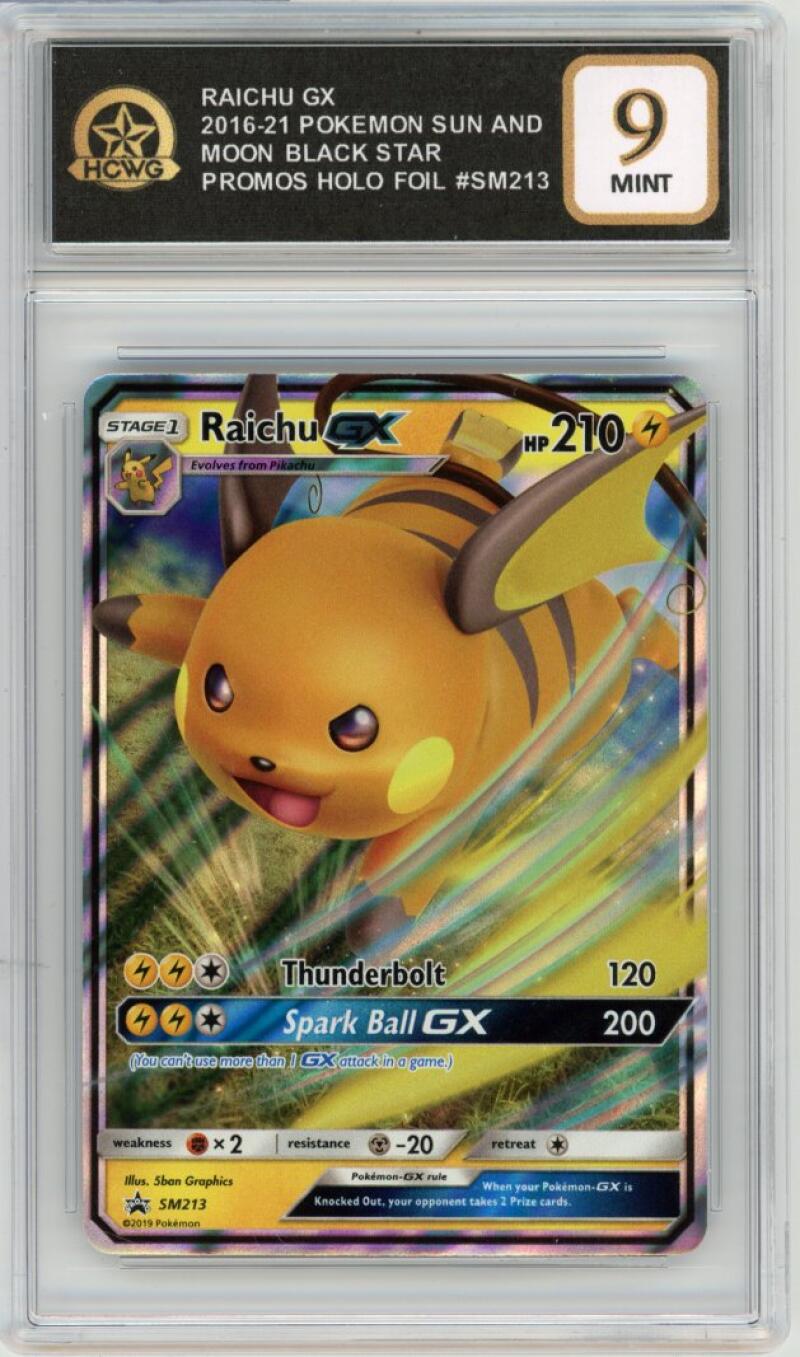 2016-21 Pokemon Black Star Promos Holo Foil #SM213 Raichu GX Mint HCWG 9 Image 1