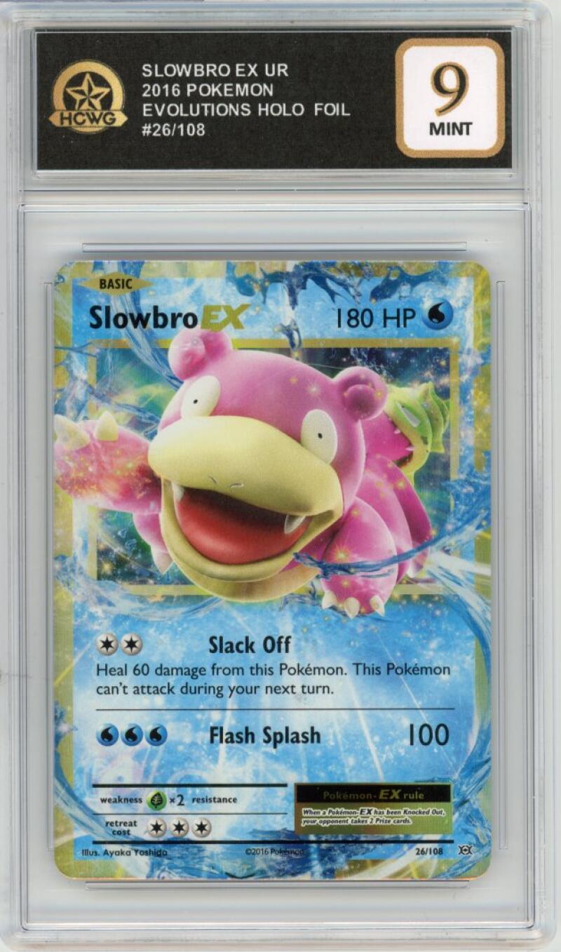 2016 Pokemon Evolutions Holo Foil #26/108 Slowbro EX UR Mint HCWG 9 Image 1
