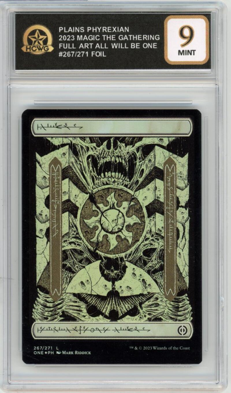 2023 Magic The Gathering Full Art Foil #267/271 Plains Phyrexian Mint HCWG 9 Image 1