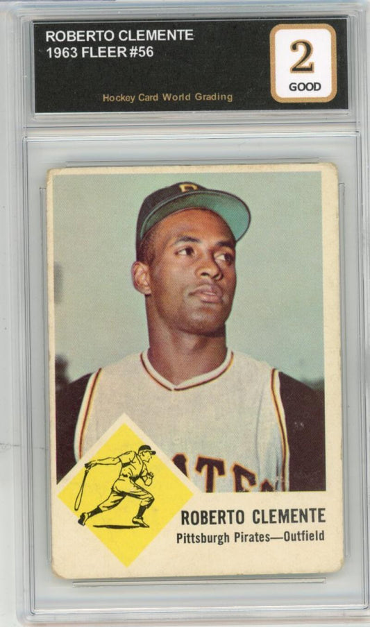 1963 Fleer #56 Roberto Clemente Vintage Trading Card Graded Good HCWG 2 Image 1