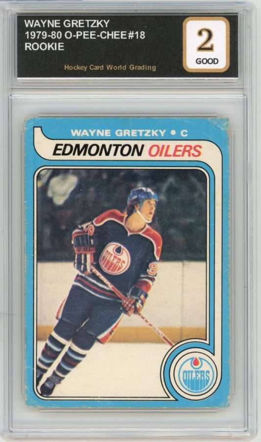 1979-80 O-Pee-Chee #18 Wayne Gretzky Rookie RC Hockey Graded Good HCWG 2 Image 1